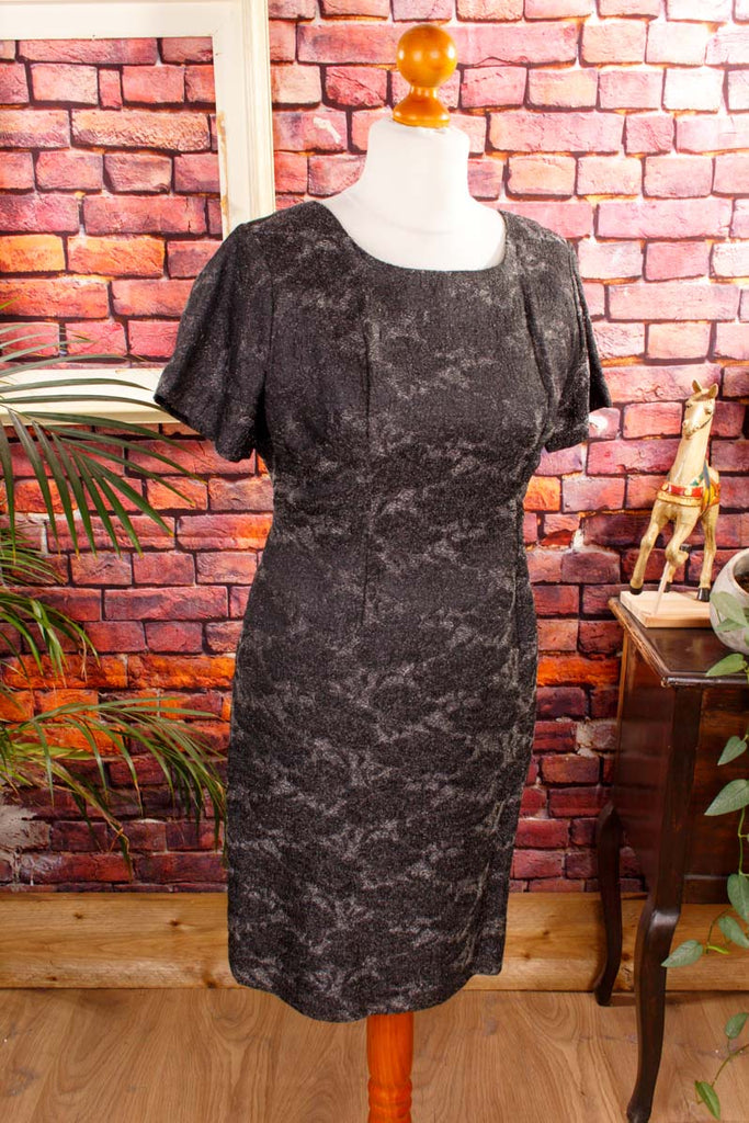 60s Etuikleid silber glitzer