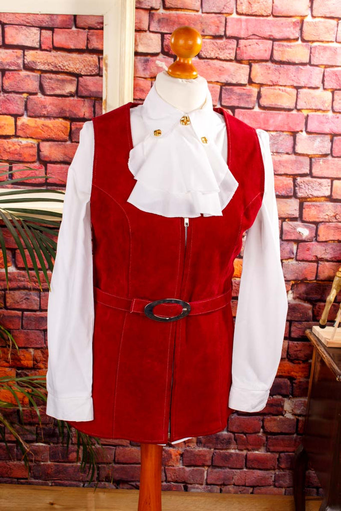 70s Lederweste rot 60er 70er Boho Disco Frau M 40-42 real-boho real-disco Rockabilly rot Schlager Special vintageberlin.de