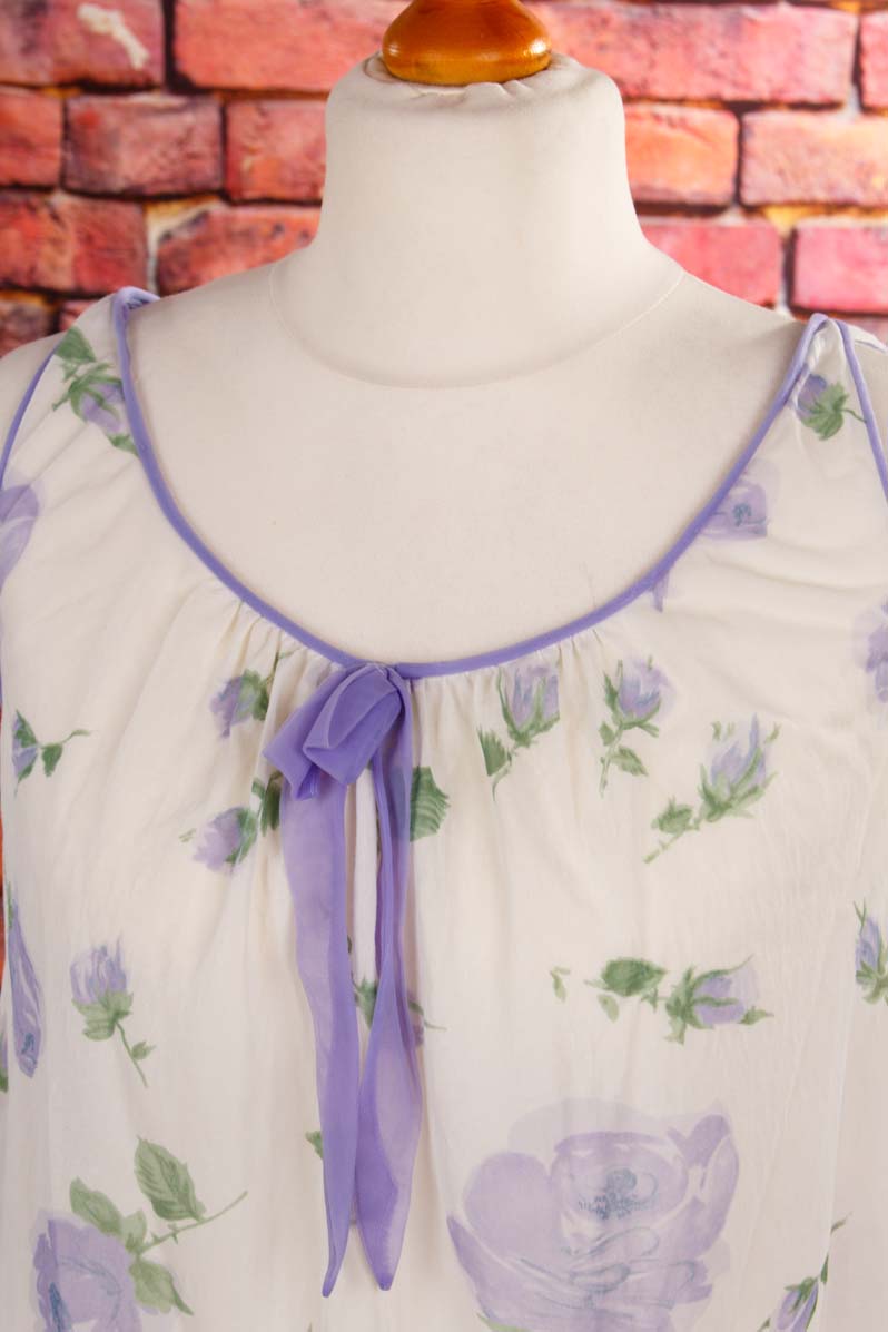Vintage Nachtkleid flieder Blumen