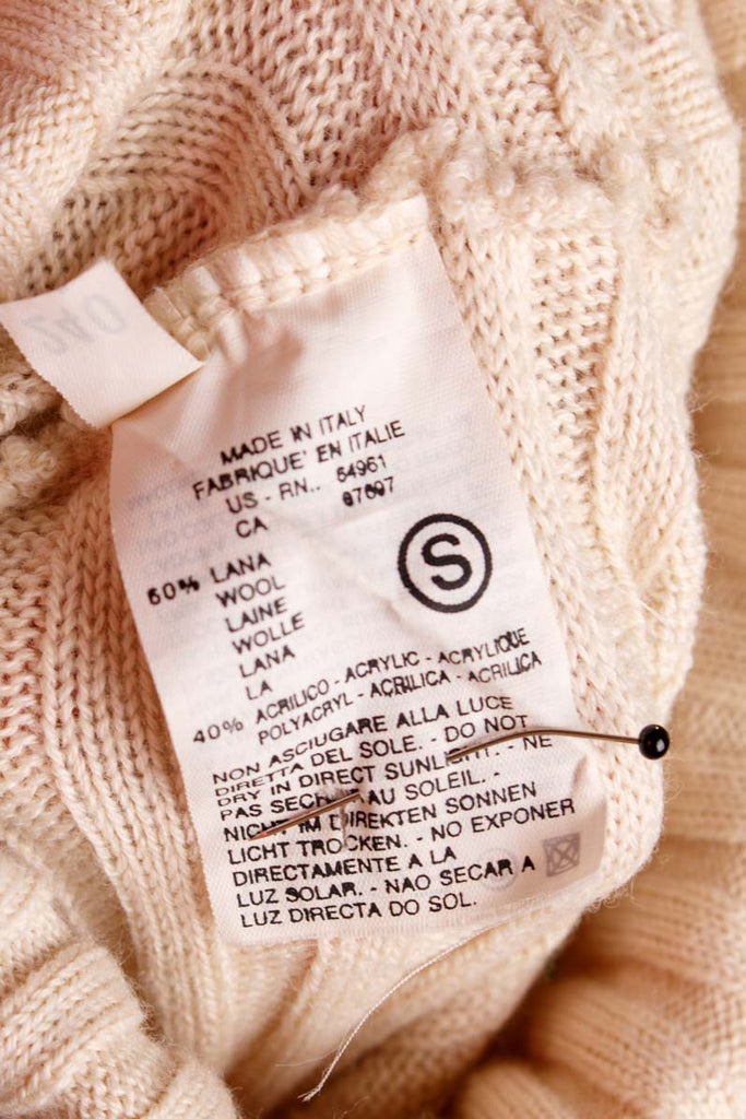 Vintage Benetton Strickkleid Wollmix Default Title 90er beige Designer Disco Frau S 36-38 Special vintageberlin.de