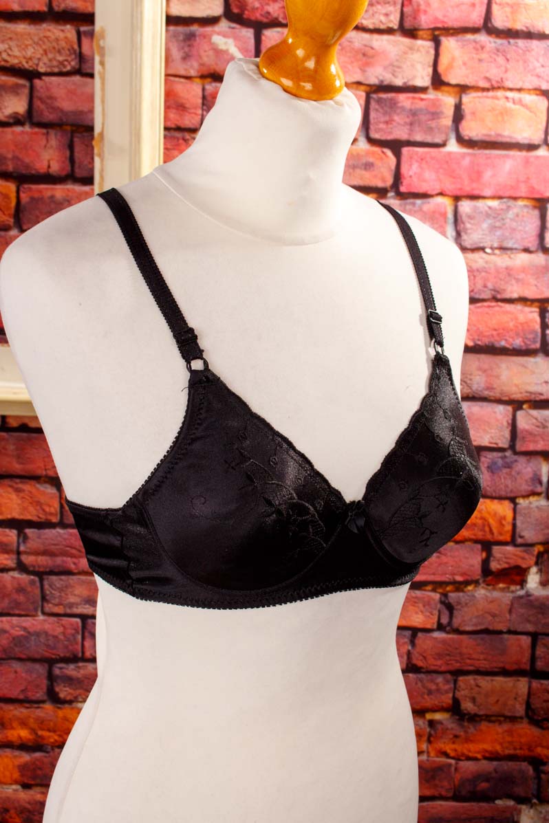 Vintage Schalen-BH schwarz