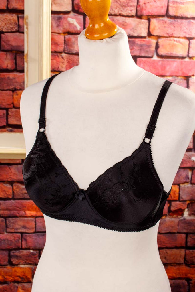 Vintage Schalen-BH schwarz