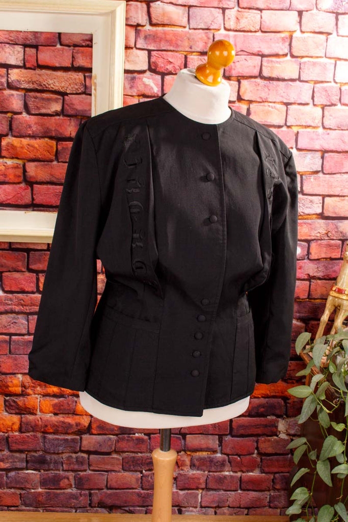 extravaganter Blazer schwarz Wollmix