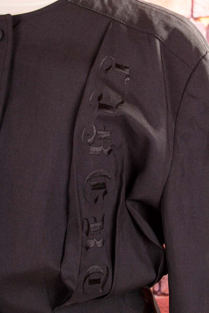 extravaganter Blazer schwarz Wollmix