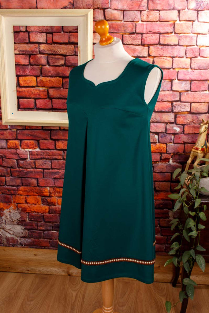 70s Umstandskleid Babydoll grün