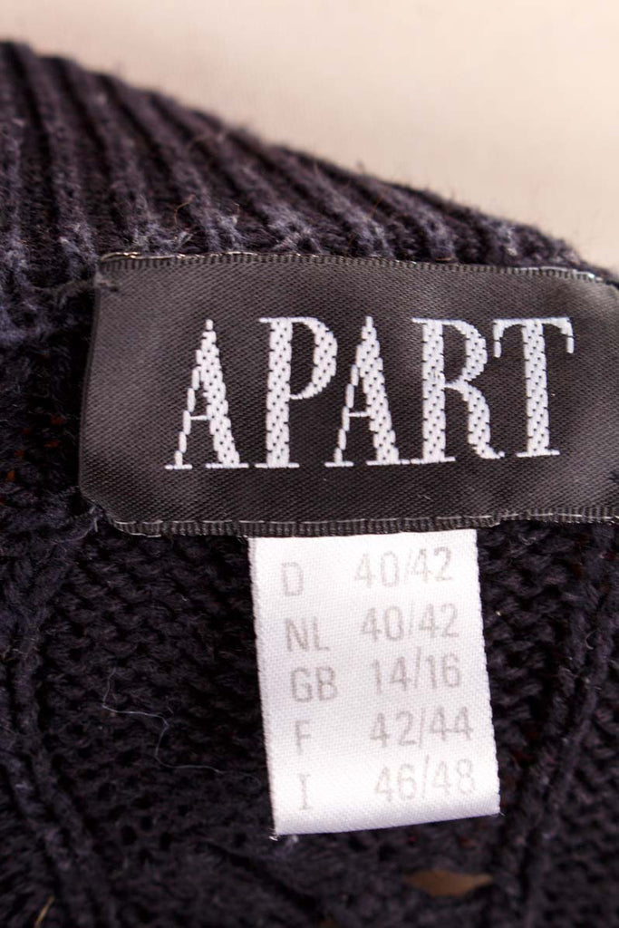 Strickpulli schwarz Perlen