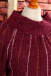 Vintage Strick Pulli lila weiter Kragen