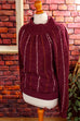 Vintage Strick Pulli lila weiter Kragen