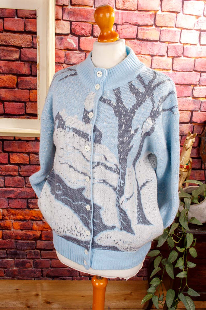 Strickjacke Wintermotiv Wollmix