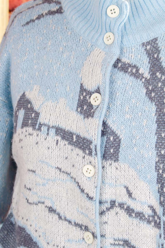 Strickjacke Wintermotiv Wollmix