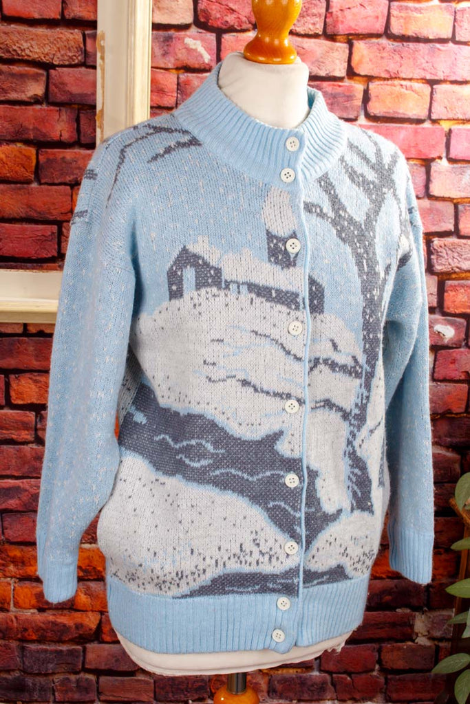 Strickjacke Wintermotiv Wollmix