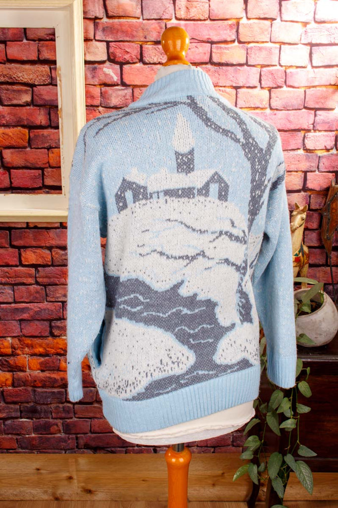 Strickjacke Wintermotiv Wollmix