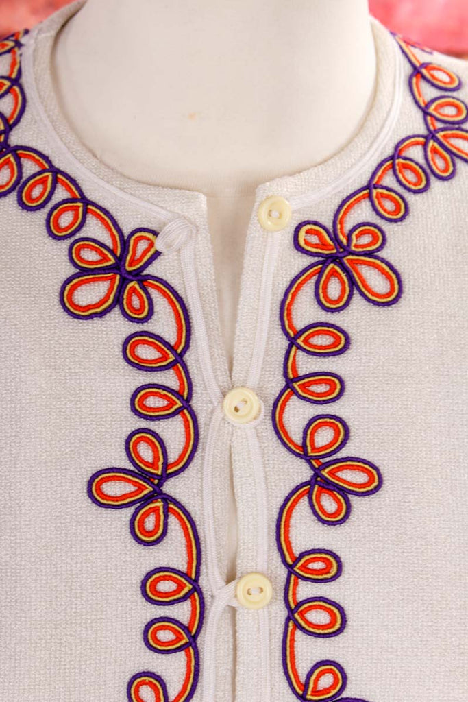 Boho Minikleid weiß bunt