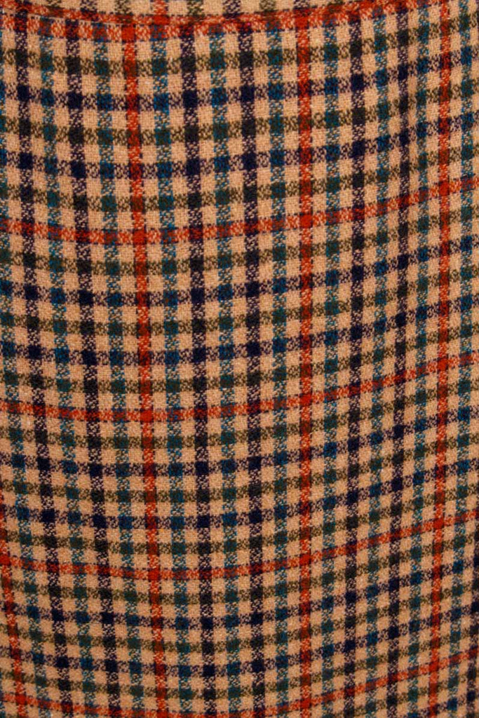 schmaler Wollrock braun kariert