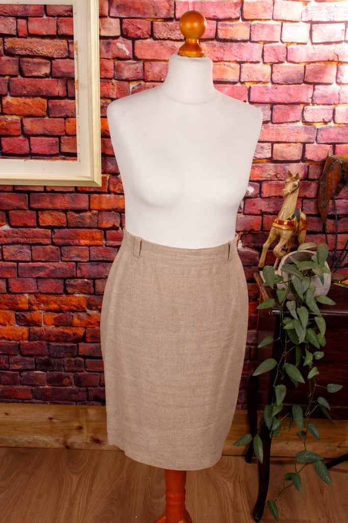 Bleistiftrock beige Leinen