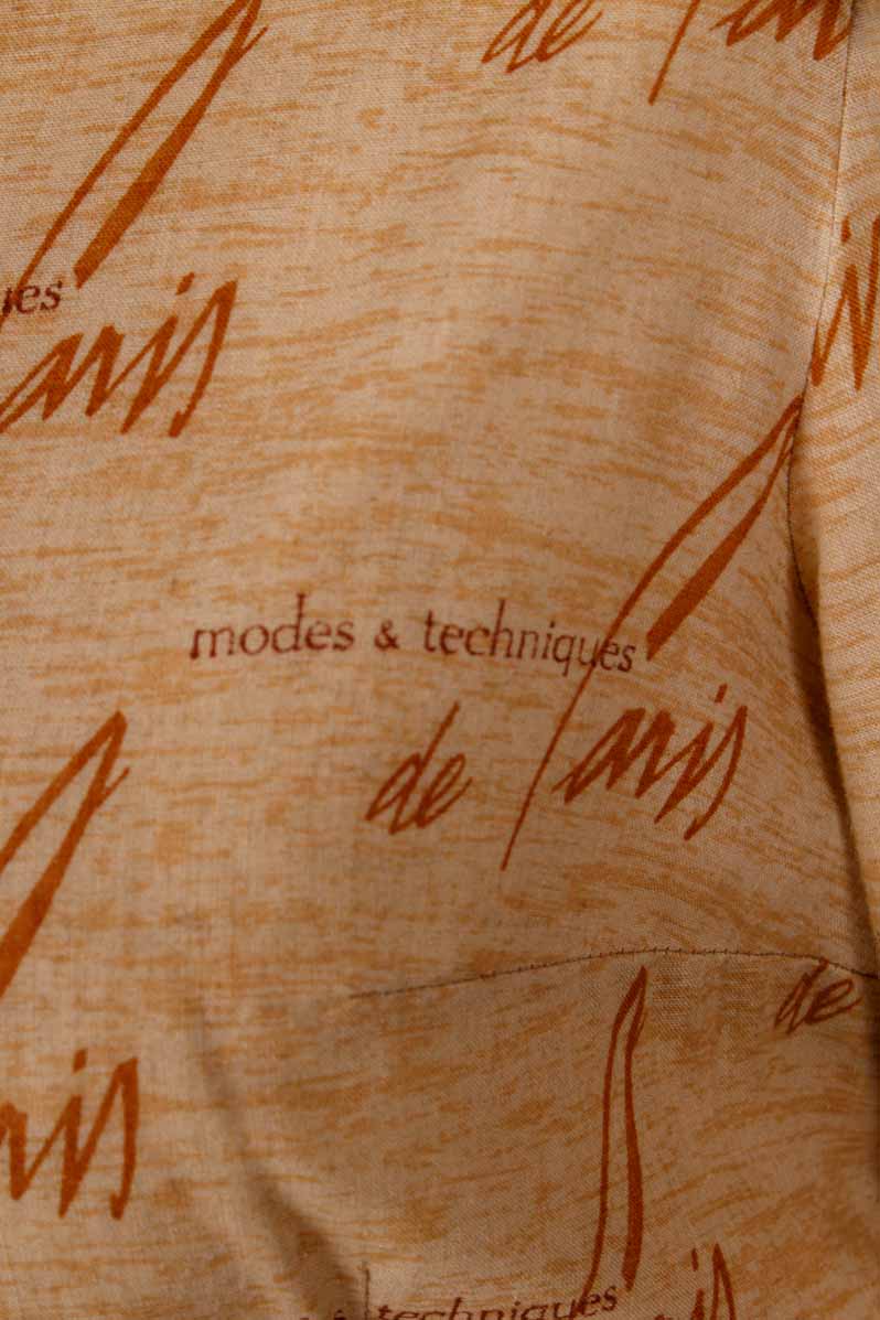 70er Hemdkleid beige Megakragen
