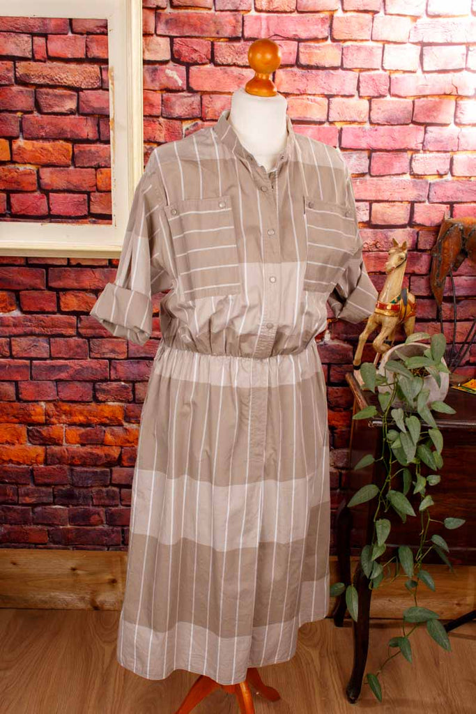 Vintage Hemdkleid beige kariert