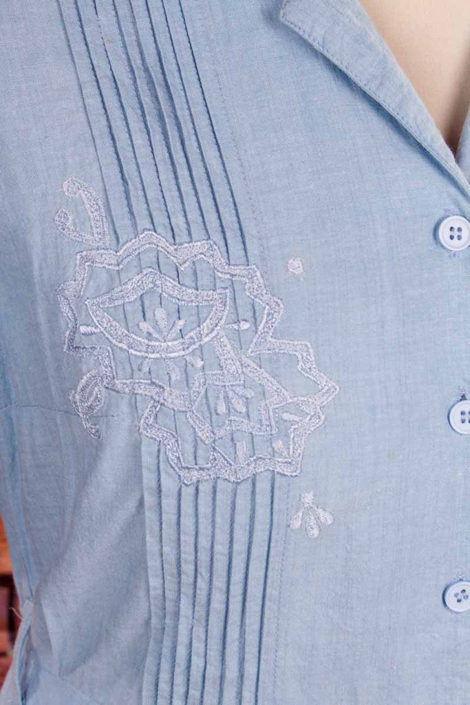 romantisches Denim Kleid blau