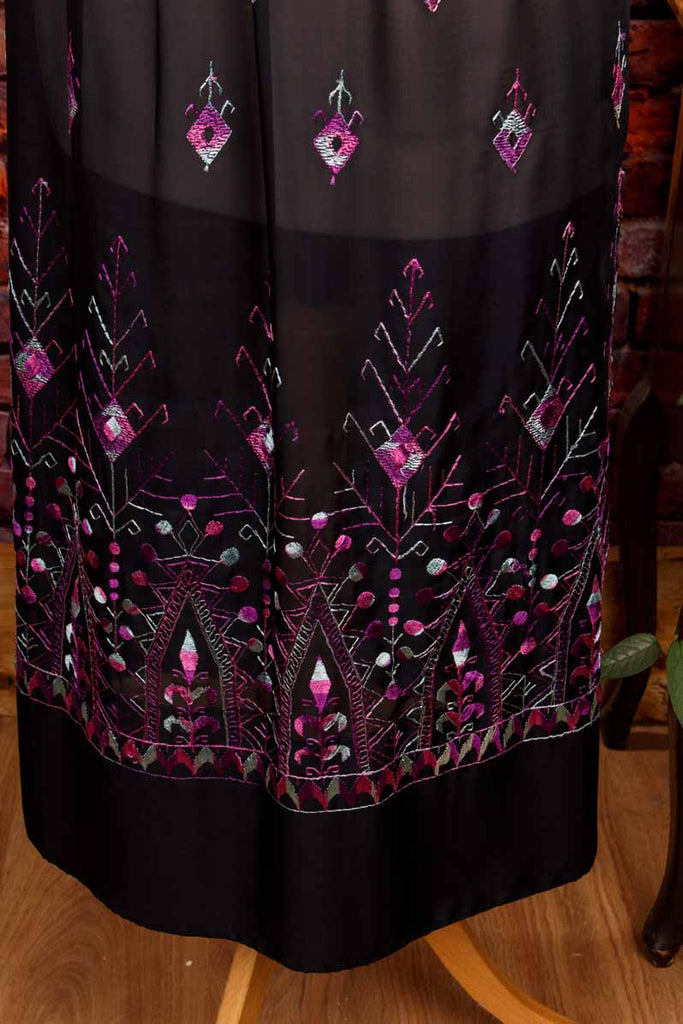 Boho Hippiekleid schwarz bestickt