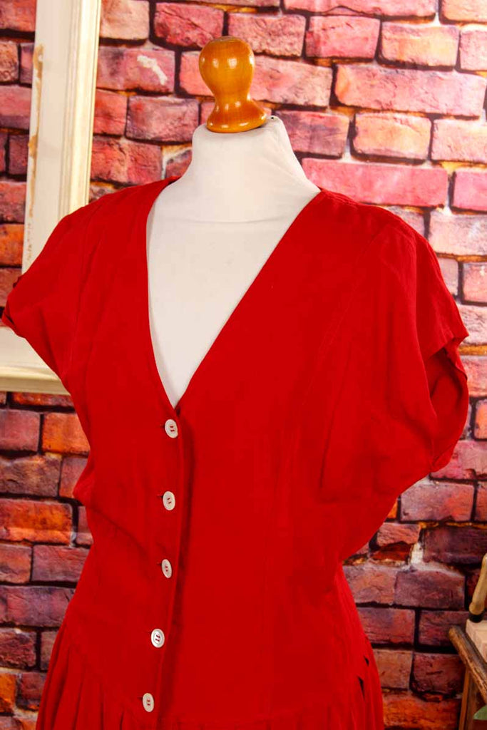 Leinen Mantelkleid rot