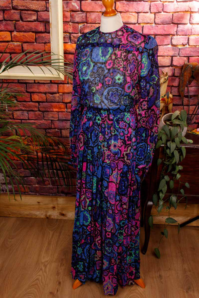 Vintage Abendkleid psychedelisch