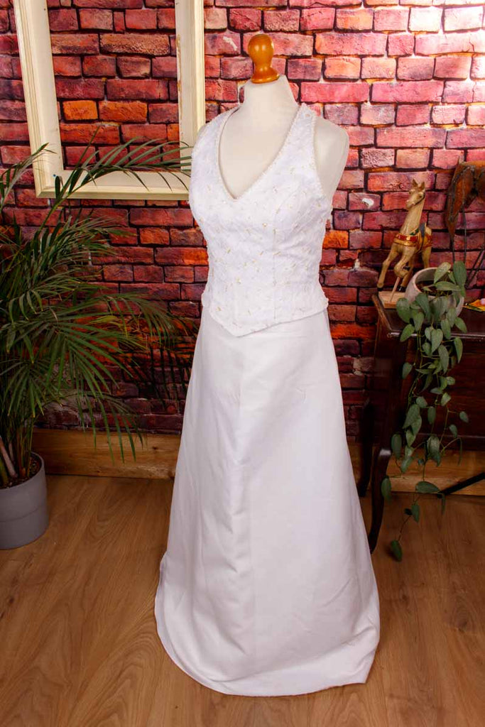 Neckholder Brautkleid weiß