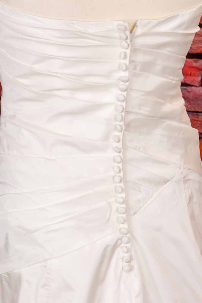 Vintage Brautkleid weiß drapiert