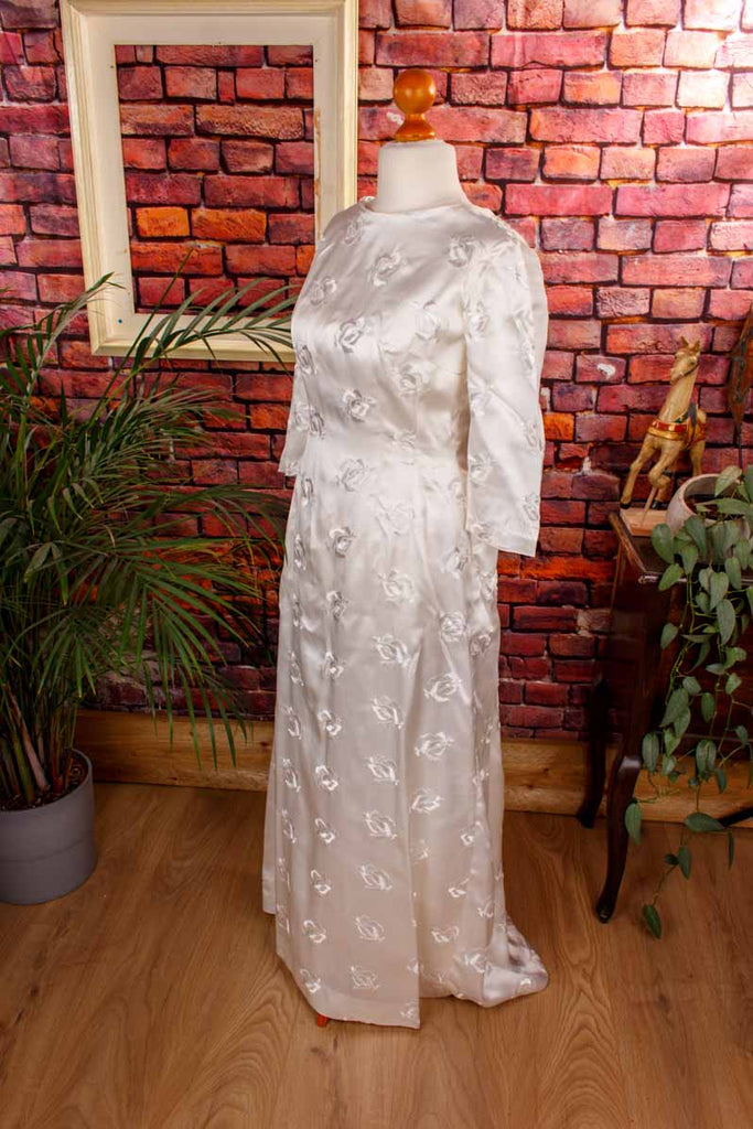 60s Jahre Brautkleid weiß Satin