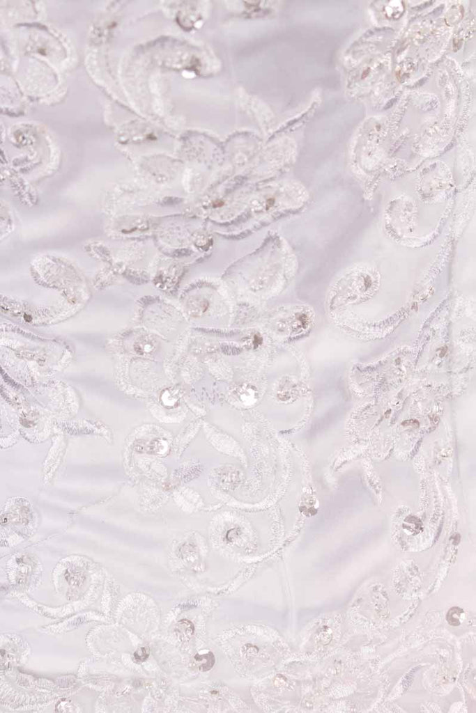 Vintage Brautkleid weiß Tüll Schleppe