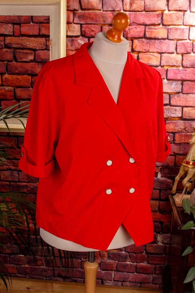 80s Blazer Bluse rot