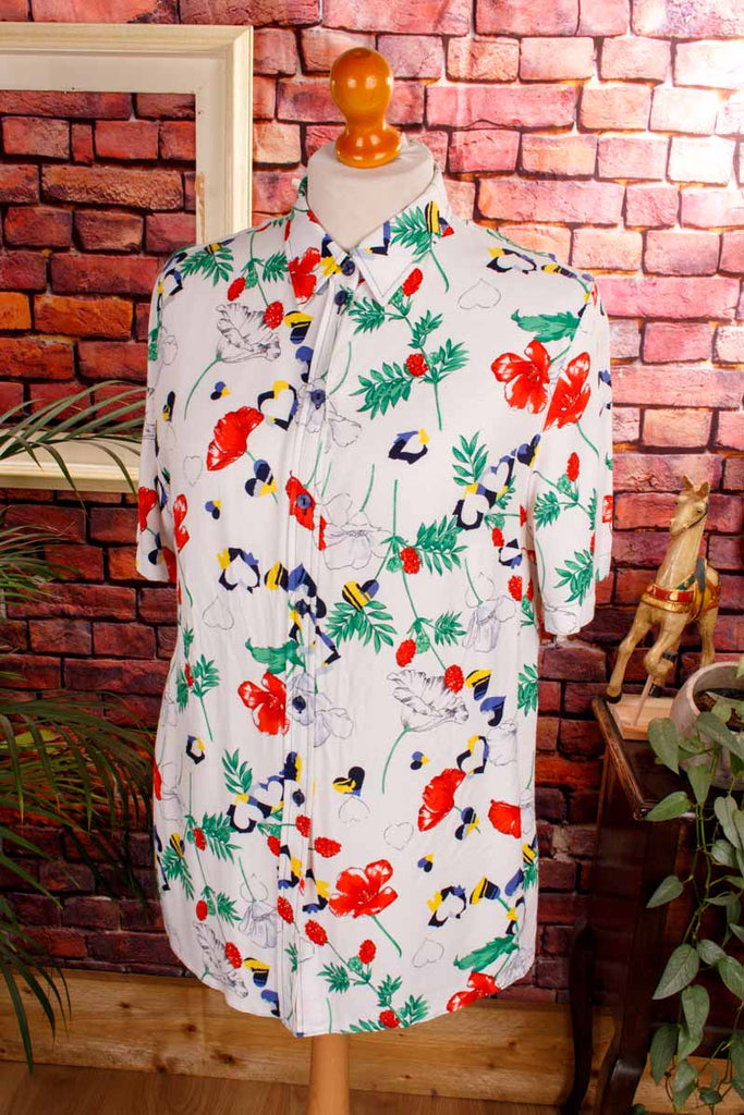 Viskose Bluse bunt Blumen