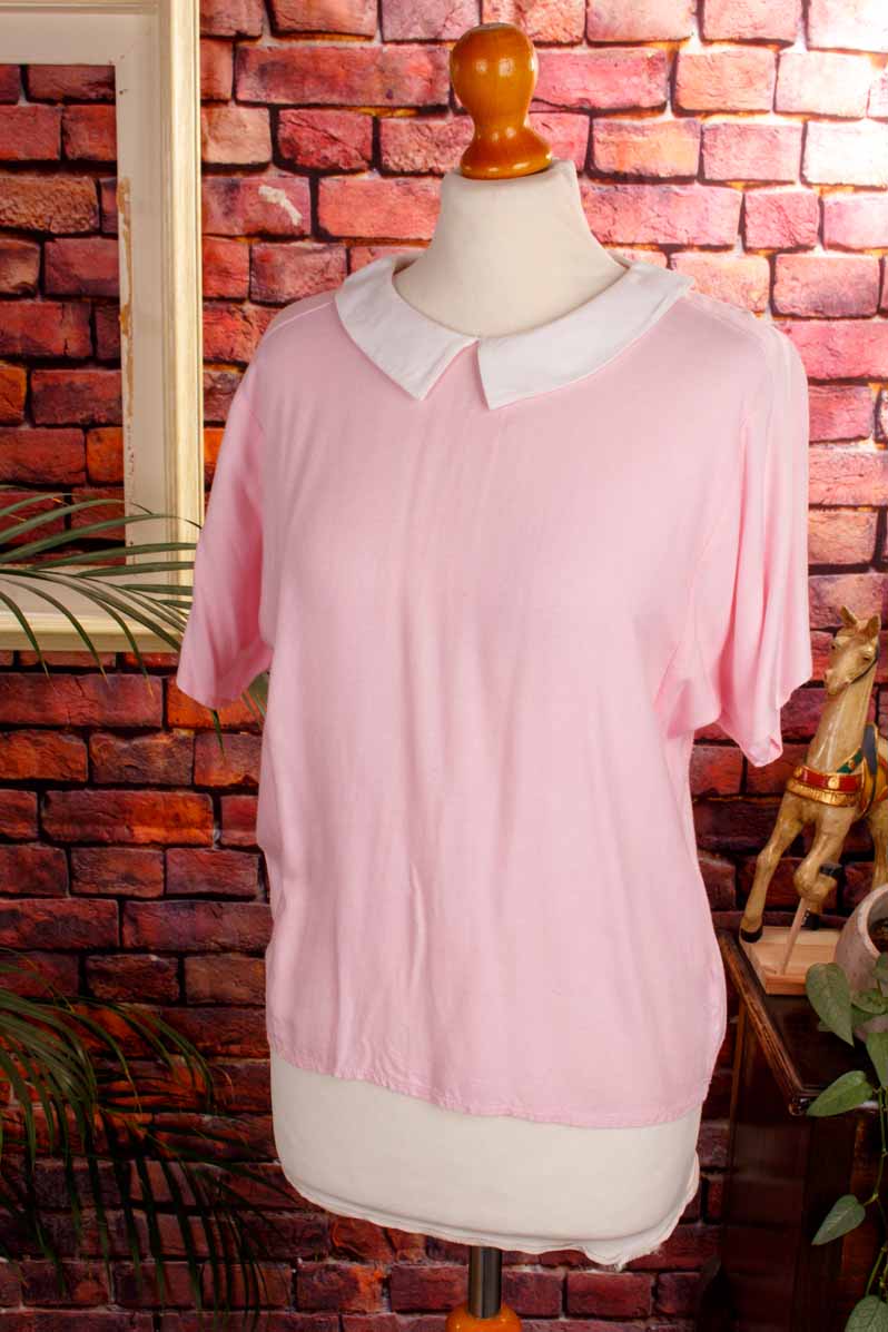 80s Top rosa Viskose
