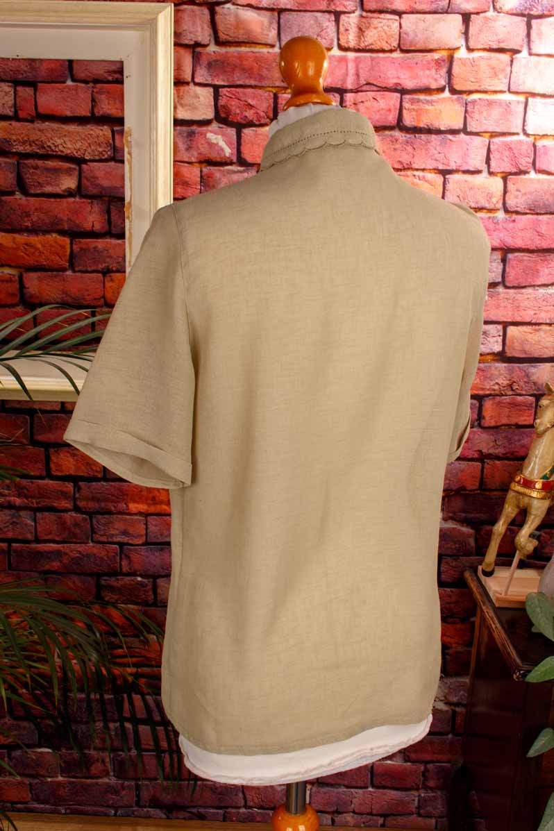 khaki Crêpe Bluse