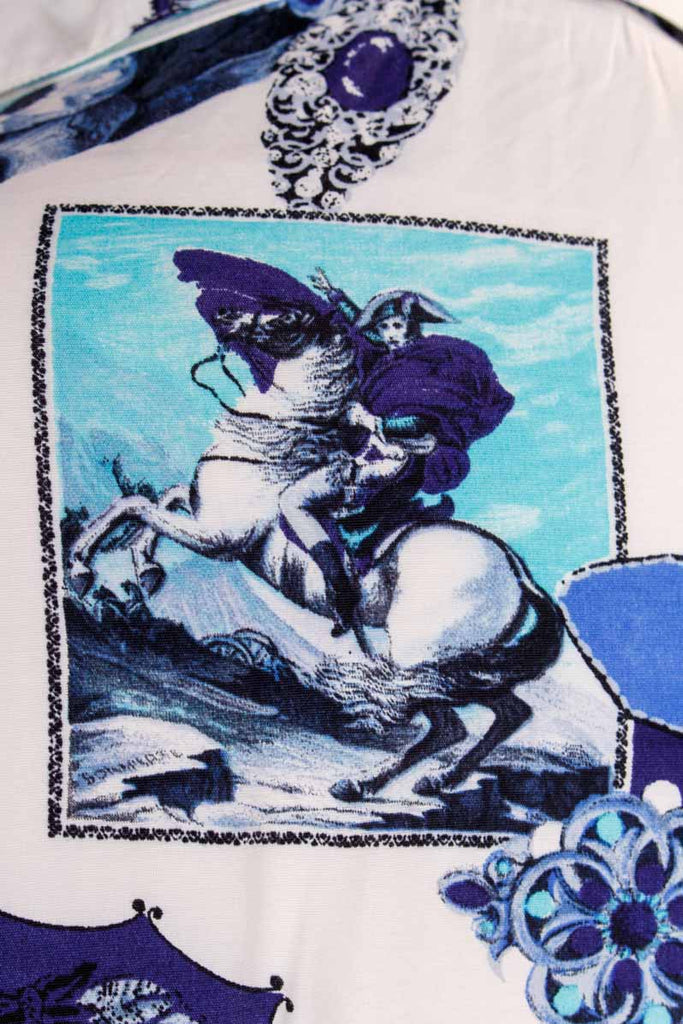 90s Art Print Shirt blau Napoleon