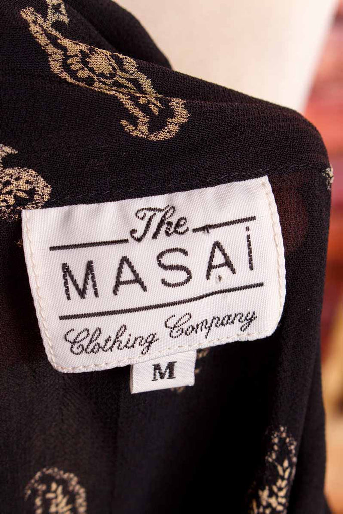 weites Chiffon Top schwarz Paisley