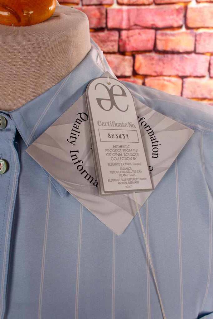 Luxus Seidenbluse blau Streifen