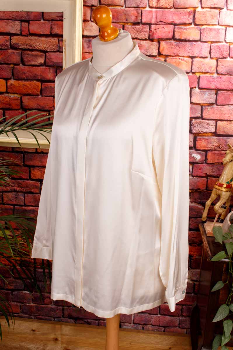 Luxus Seidenbluse cremeweiß