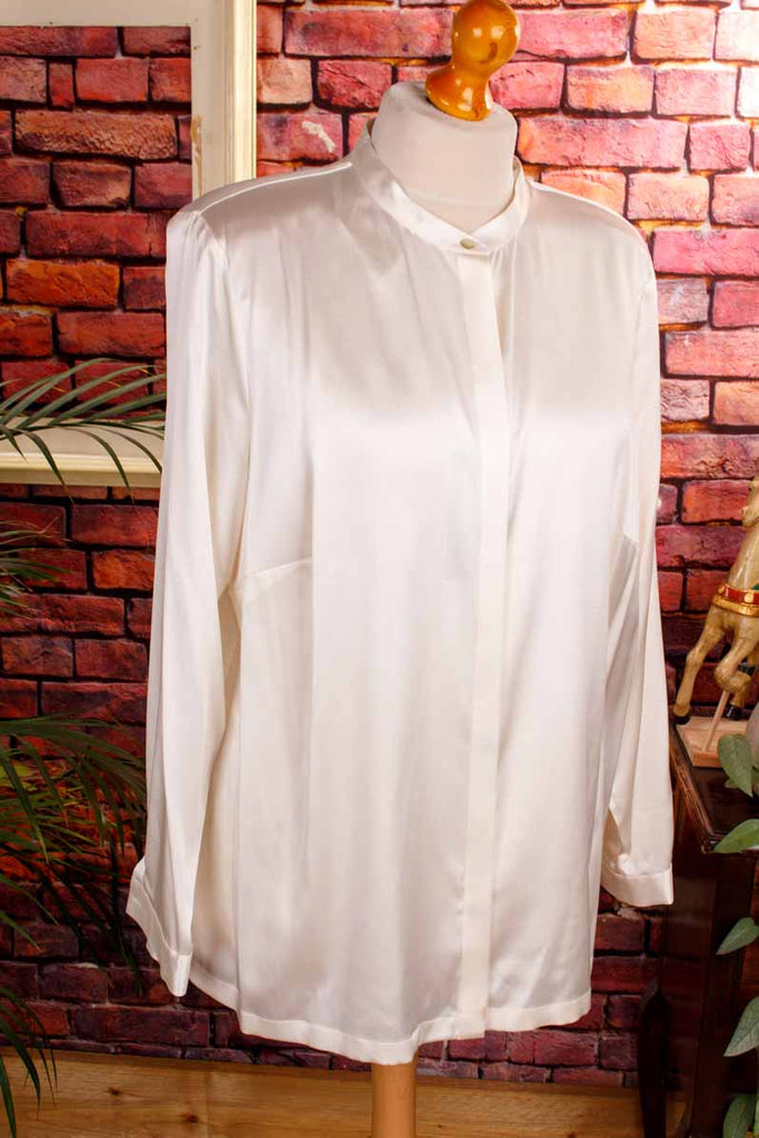 Luxus Seidenbluse cremeweiß