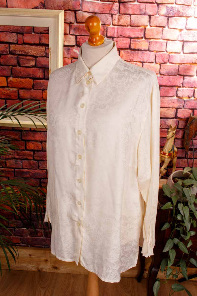 Luxus Seidenbluse cremeweiß