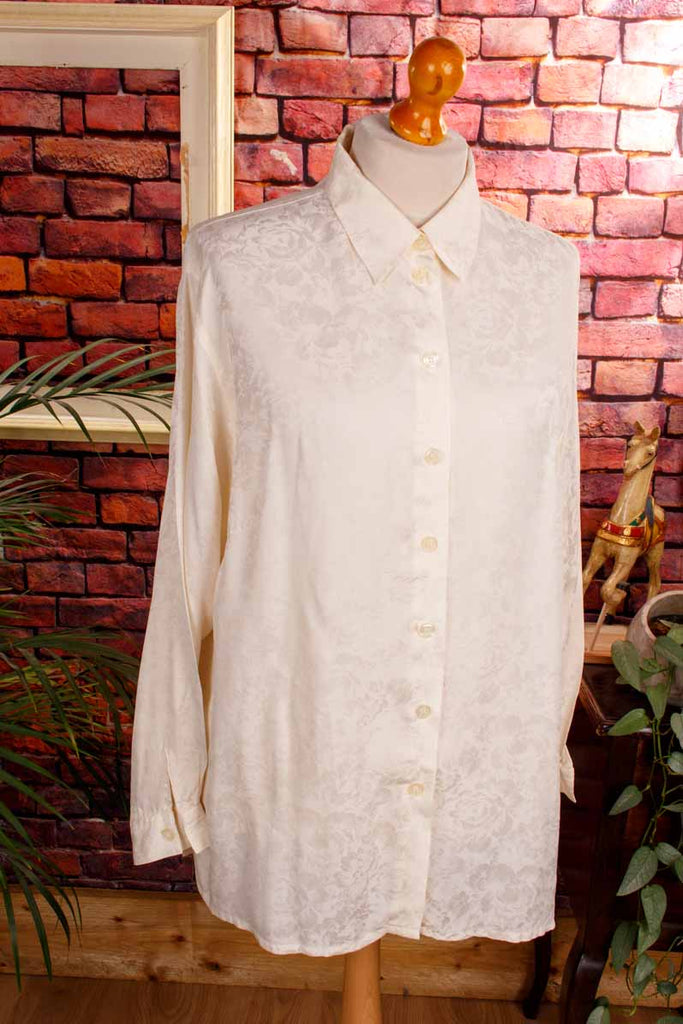 Luxus Seidenbluse cremeweiß