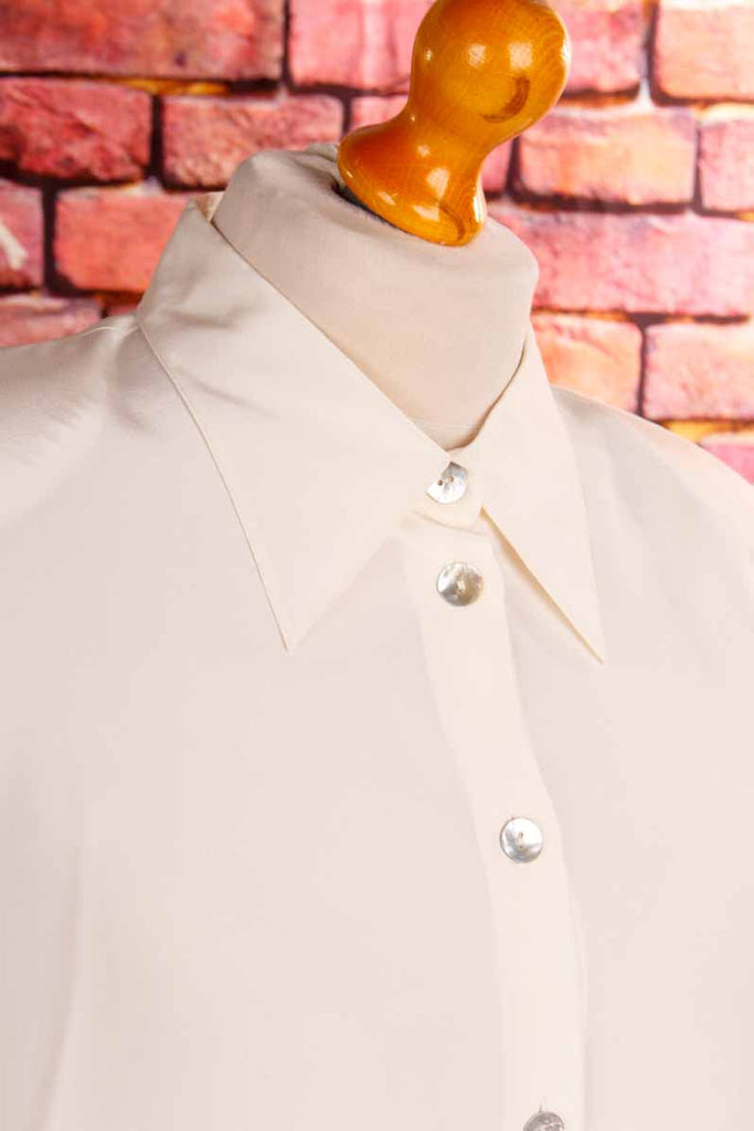 Luxus Seidenbluse creme weiß