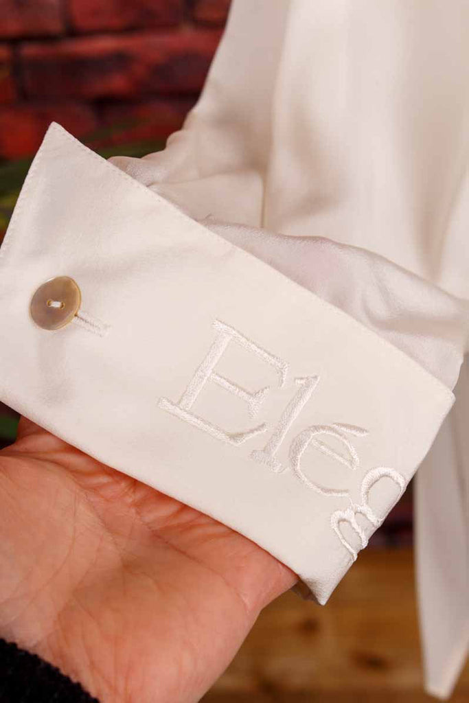 Luxus Seidenbluse creme weiß