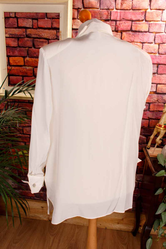 Luxus Seidenbluse creme weiß