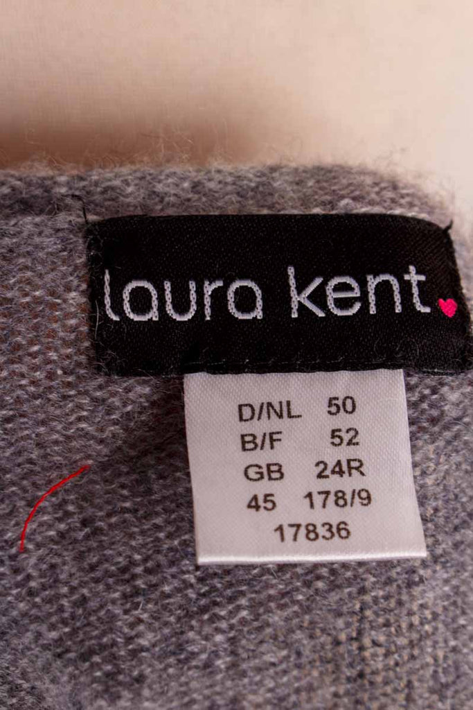 Kaschmir Pulli grau Rollsaum