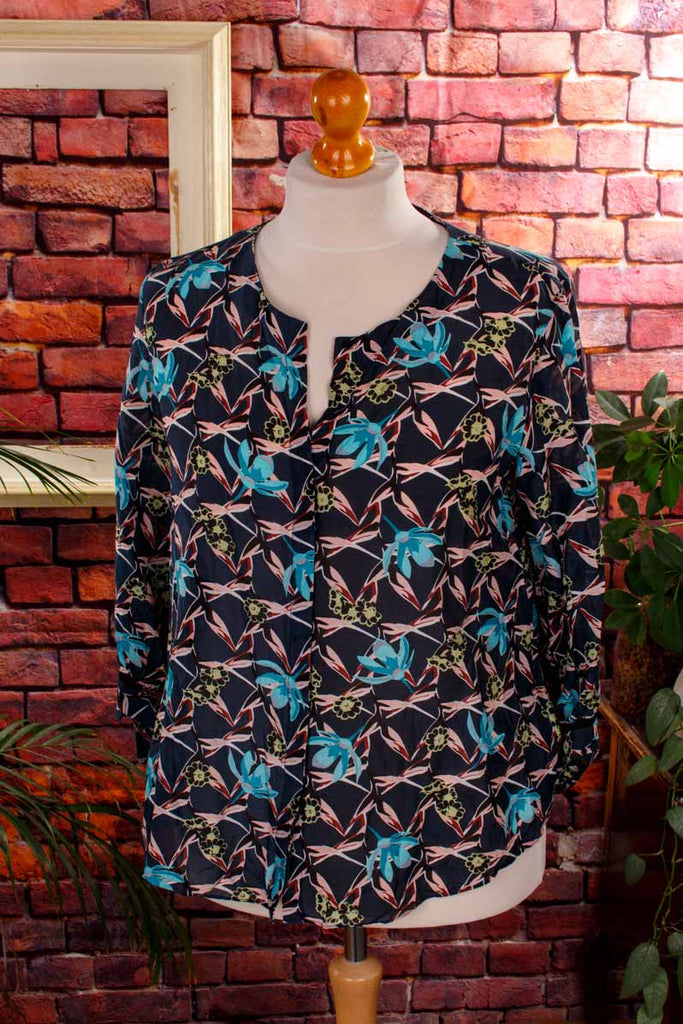 Seidenmix Bluse Blumenmuster