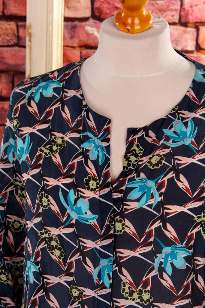 Seidenmix Bluse Blumenmuster