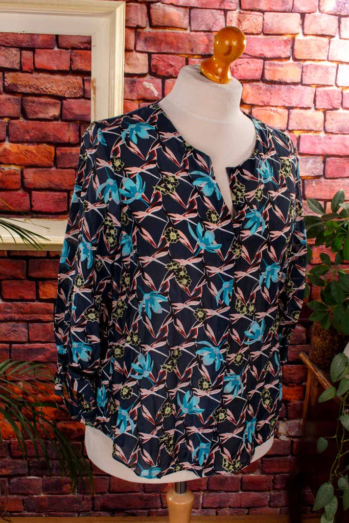 Seidenmix Bluse Blumenmuster