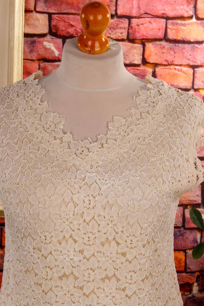 60s Spitzentop creme