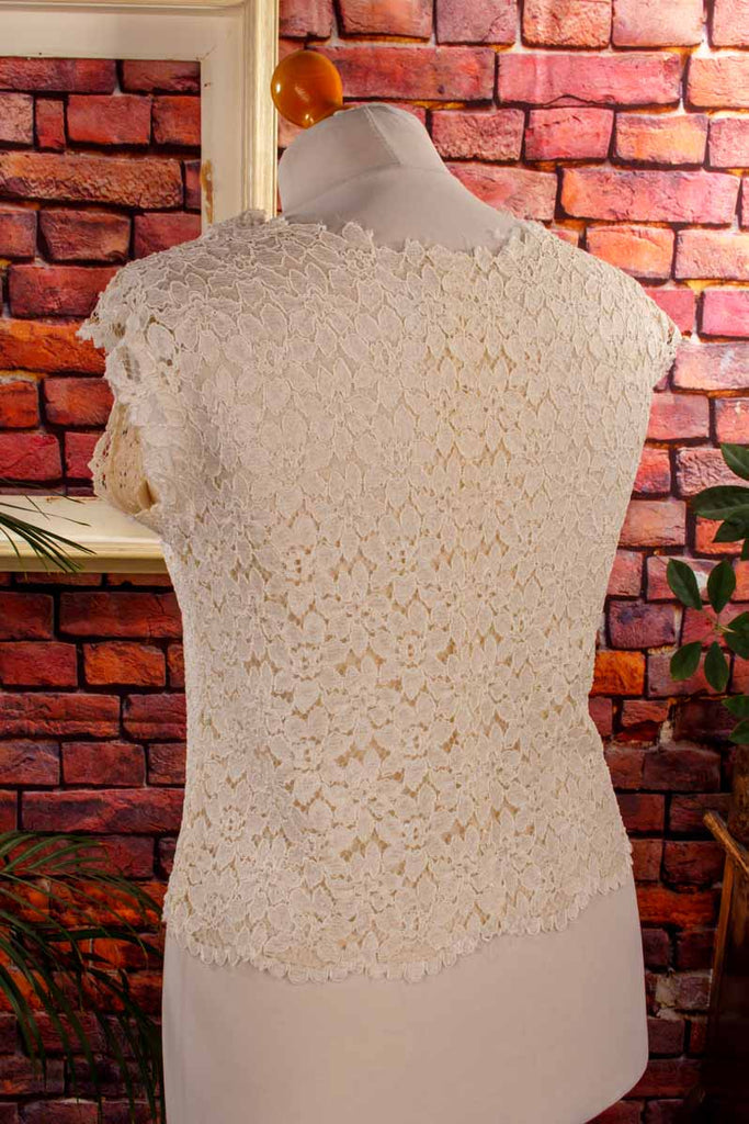 60s Spitzentop creme