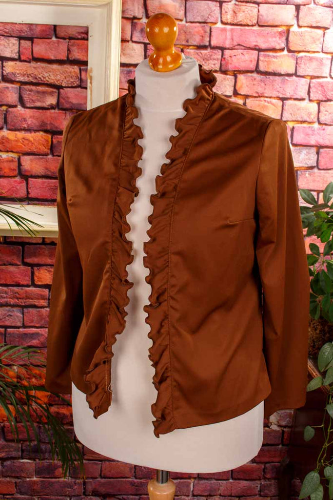 Rüschenbluse rehbraun